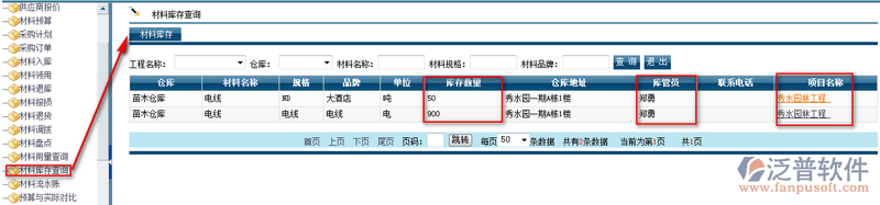 材料庫存明細(xì)賬分析查詢