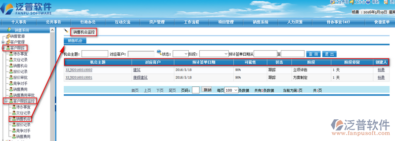 監(jiān)控銷售機會、銷售商機跟進管理