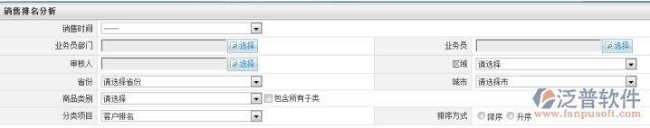 銷(xiāo)售排名分析