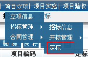 項目定標(biāo)信息進行管理