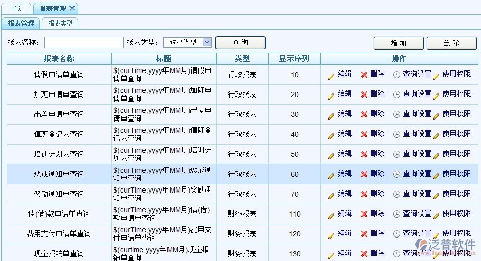 報表定義設(shè)置