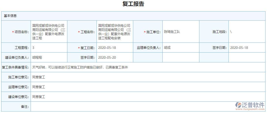 復(fù)工報告單據(jù)