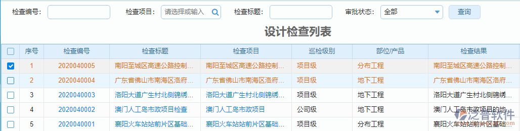 設(shè)計檢查報表