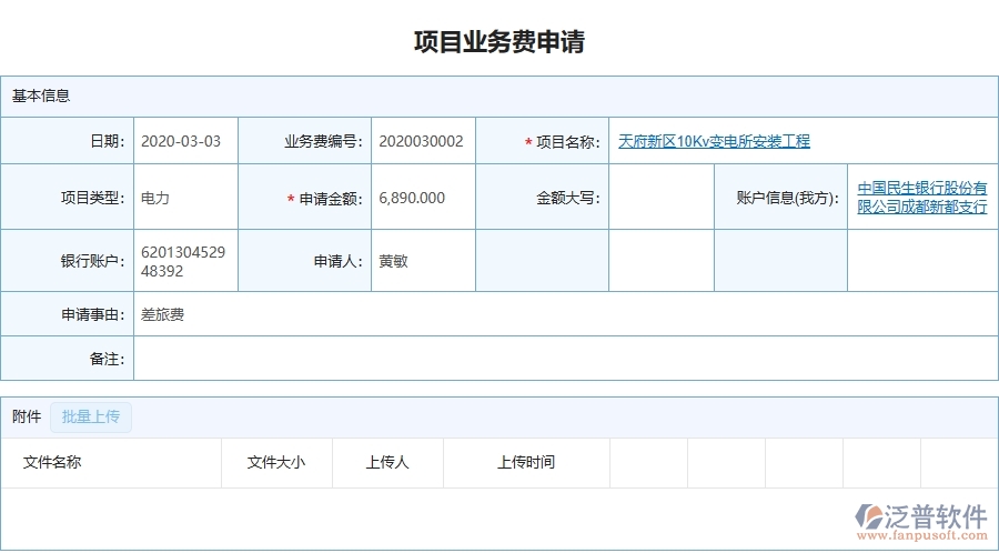 設(shè)備安裝工程項(xiàng)目管理系統(tǒng)在項(xiàng)目業(yè)務(wù)費(fèi)申請(qǐng)中的核心功能