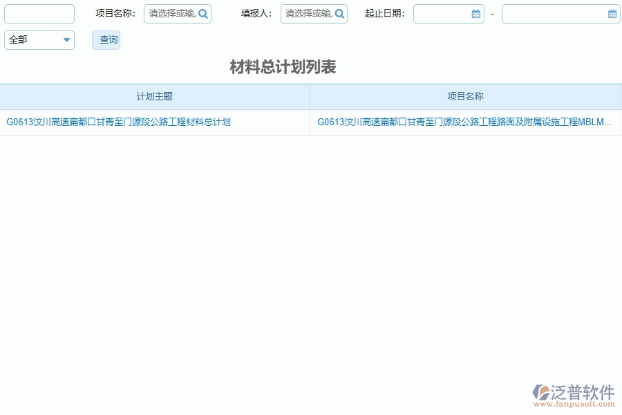 泛普軟件-路橋工程企業(yè)管理系統(tǒng)中材料全過程報表的注意事項(xiàng)