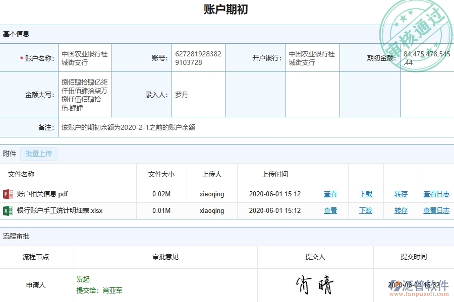 三、泛普軟件-公路工程企業(yè)管理系統(tǒng)中的賬戶期初列表主要內(nèi)容