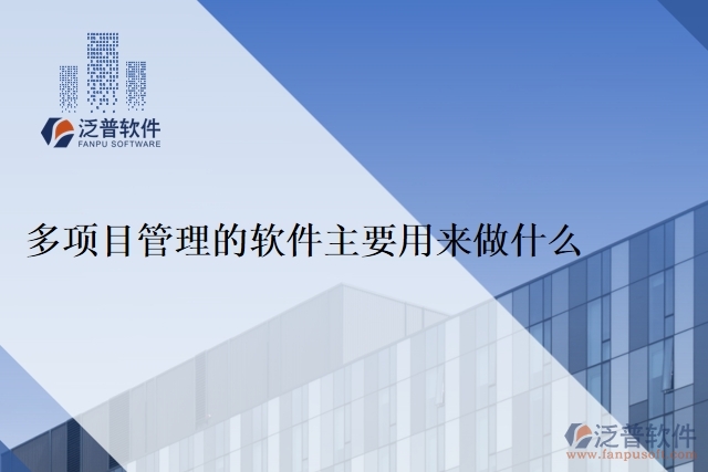 多項目管理的軟件主要用來做什么