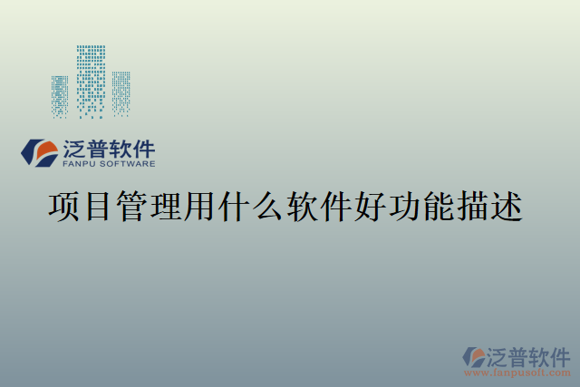 項目管理用什么軟件好功能描述