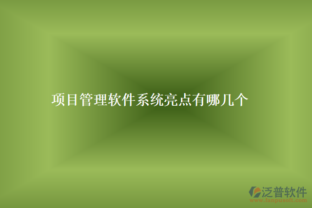 項目管理軟件系統(tǒng)亮點(diǎn)有哪幾個
