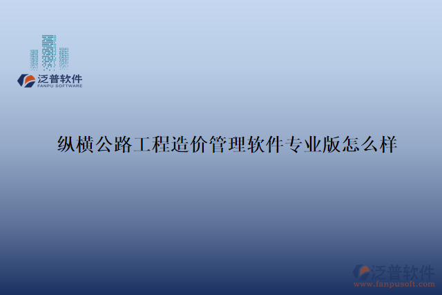 縱橫公路工程造價(jià)管理軟件專(zhuān)業(yè)版怎么樣