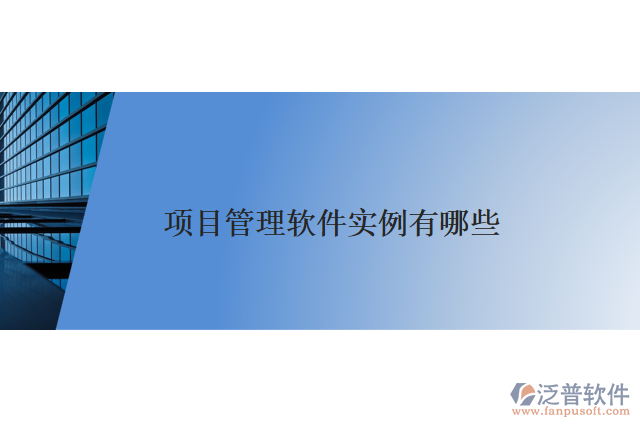 項目管理軟件實例有哪些