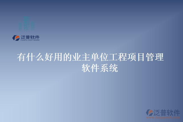 有什么好用的業(yè)主單位工程項目管理 軟件系統(tǒng)