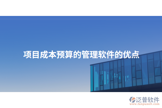 項目成本預(yù)算的管理軟件的優(yōu)點