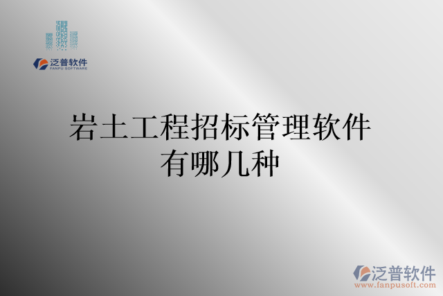 巖土工程招標管理軟件有哪幾種