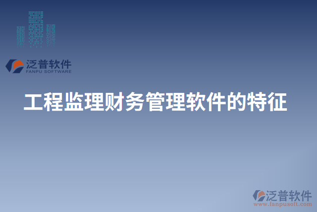 工程監(jiān)理財務(wù)管理軟件的特征