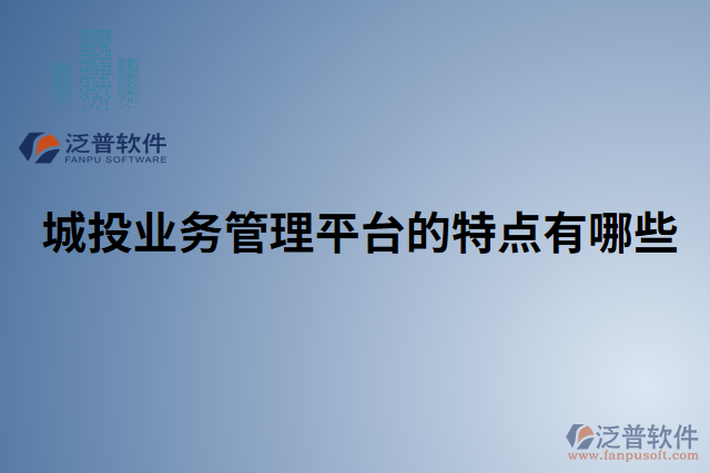 城投業(yè)務(wù)管理平臺的特點有哪些